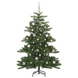 Berkfield Home Elegant Artificial Hinged Christmas Tree with 150 LEDs 150 cm PVC in Green - thumbnail 3