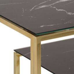 Berkfield Home Console Table Gold Stainless Steel & Tempered Glass - thumbnail 5