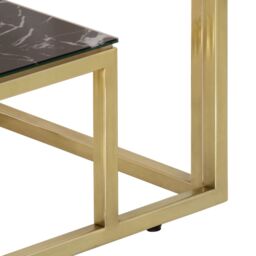 Berkfield Home Console Table Gold Stainless Steel & Tempered Glass - thumbnail 6