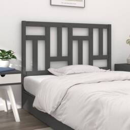 Berkfield Home Beautiful Bed Headboard Grey 205.5x4x100 cm Solid Wood Pine - thumbnail 2