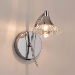 Harper Living Single Wall Light & Sconce Polished Chrome Finish in Silver