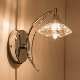 Harper Living Single Wall Light & Sconce Polished Chrome Finish in Silver - thumbnail 2