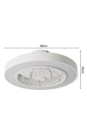 Round Spotted Acrylic LED Ceiling Fan Light in White - thumbnail 3