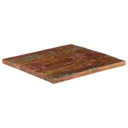 Berkfield Home Table Top 70x70x2.5 cm Square Solid Wood Reclaimed in Brown - thumbnail 2