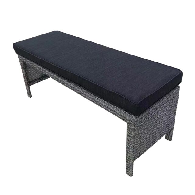 FURNITURE ONE Patio Rattan Bench Seat in Mid Grey - image 1