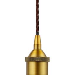 SE Home Pale Grey Small Trinity Metal Pendant Light - Matt Antique Brass - thumbnail 3