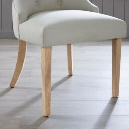 FurnitureboxUK 2x Belgravia Beige Fabric Dining Chairs With Oak Effect Legs - thumbnail 8