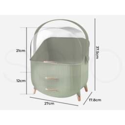 KORVIXA Light Green Cosmetic Case Carry Storage Box - thumbnail 2