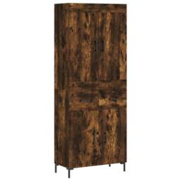 Berkfield Home Highboard Smoked Oak 69.5x34x180 cm Engineered Wood in Brown - thumbnail 3