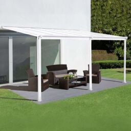 Primrose Living White Garden Veranda Canopy Patio Shade Pergola 10ft x 10ft - thumbnail 1