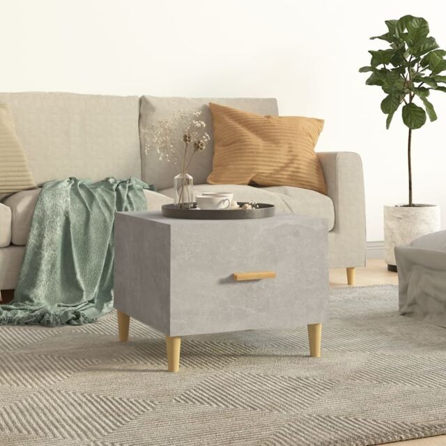 Berkfield Home Coffee Table Concrete Grey 50x50x40 cm Engineered Wood - Size: 50 x 50 x 40 cm - image 1