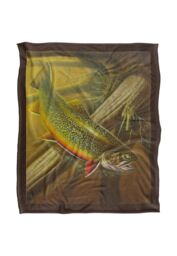 JQ Licensing Brook Trout Fishing Silky Touch Super Soft Throw Blanket 152 X 127 cm in White - thumbnail 1