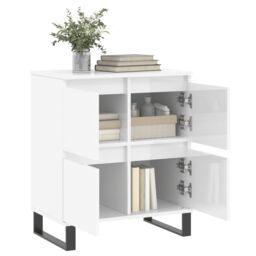 Berkfield Home Sideboard High Gloss White 60x35x70 cm Engineered Wood - Size: 60 x 35 x 70 cm - thumbnail 4