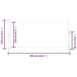 Berkfield Home Patio Retractable Side Awning 140 x 300 cm Red - thumbnail 9