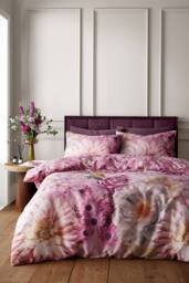 RHS x Catherine Lansfield 'Rosemoor Floral' So Soft Duvet Cover Set in Pink - Size: Double - thumbnail 1