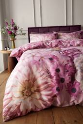 RHS x Catherine Lansfield 'Rosemoor Floral' So Soft Duvet Cover Set in Pink - Size: Double - thumbnail 4