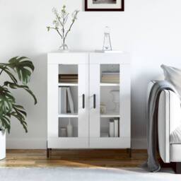 Berkfield Home Sideboard High Gloss White 69.5x34x90 cm Engineered Wood - thumbnail 2