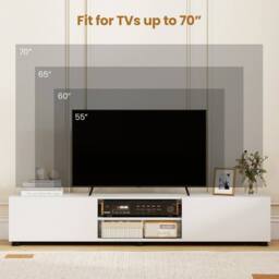 SPETLEK Large Television Cabinet Industrial Media Unit with Open Shelves in White - Size: 0.6m2 - thumbnail 5
