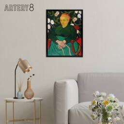 "Artery8 Augustine Roulin Rocking a Cradle Van Gogh Black Framed Canvas Art in Green - Size: W12"" x H16""" - thumbnail 3