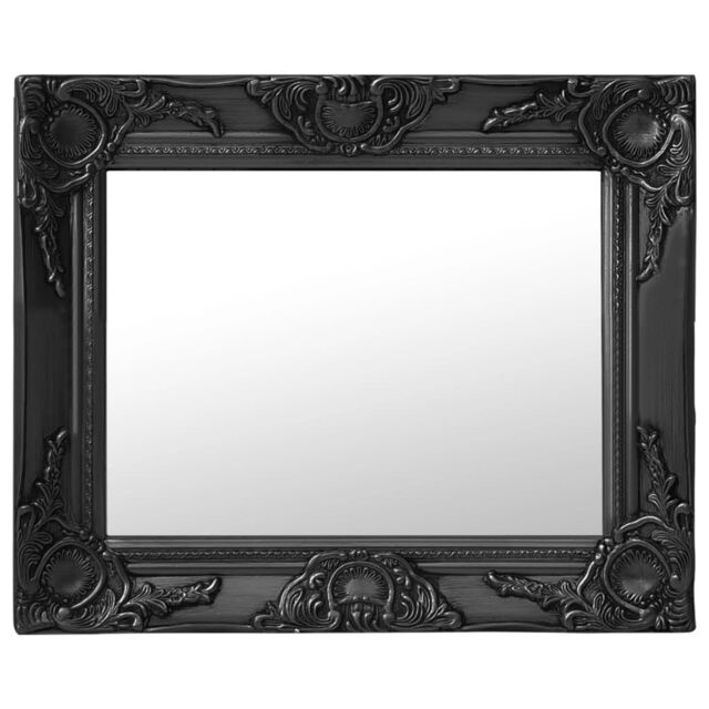 Berkfield Home Wall Mirror Baroque Style 50x40 cm Black - image 1