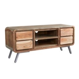 Indian Hub Aspen Plasma Media Unit - Metal/Wood - L45 x W140 x H50 cm in Brown - thumbnail 1