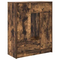 Berkfield Home Sideboard with Drawers & Doors Smoked Oak 73x31x90 cm in Brown - Size: 73 x 31 x 90 cm - thumbnail 2