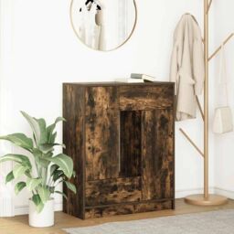 Berkfield Home Sideboard with Drawers & Doors Smoked Oak 73x31x90 cm in Brown - Size: 73 x 31 x 90 cm - thumbnail 1