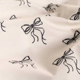 OHS Ditsy Bow Frill Duvet Cover Set with Pillowcase Microfibre Bedding in Cream - Size: Single - thumbnail 5