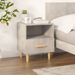 Berkfield Home Bedside Cabinet Concrete Grey 40x35x47 cm - Size: 40 x 35 x 47 cm - thumbnail 2