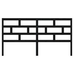 Berkfield Home Bed Headboard Black 186x4x100 cm Solid Wood Pine - Size: 186 x 4 x 100 cm - thumbnail 4