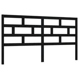 Berkfield Home Bed Headboard Black 186x4x100 cm Solid Wood Pine - Size: 186 x 4 x 100 cm - thumbnail 2