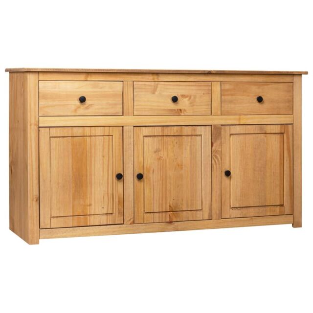 Berkfield Home Sideboard 135x40x80 cm Solid Pinewood Panama Range in Brown - Size: 135 x 40 x 80 cm - image 1