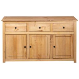 Berkfield Home Sideboard 135x40x80 cm Solid Pinewood Panama Range in Brown - Size: 135 x 40 x 80 cm - thumbnail 6
