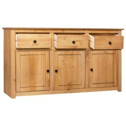 Berkfield Home Sideboard 135x40x80 cm Solid Pinewood Panama Range in Brown - Size: 135 x 40 x 80 cm - thumbnail 3