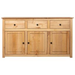 Berkfield Home Sideboard 135x40x80 cm Solid Pinewood Panama Range in Brown - Size: 135 x 40 x 80 cm - thumbnail 2