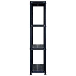 Berkfield Home Storage Shelf 4-Tier Black 122x30.5x130 cm Plastic - thumbnail 4