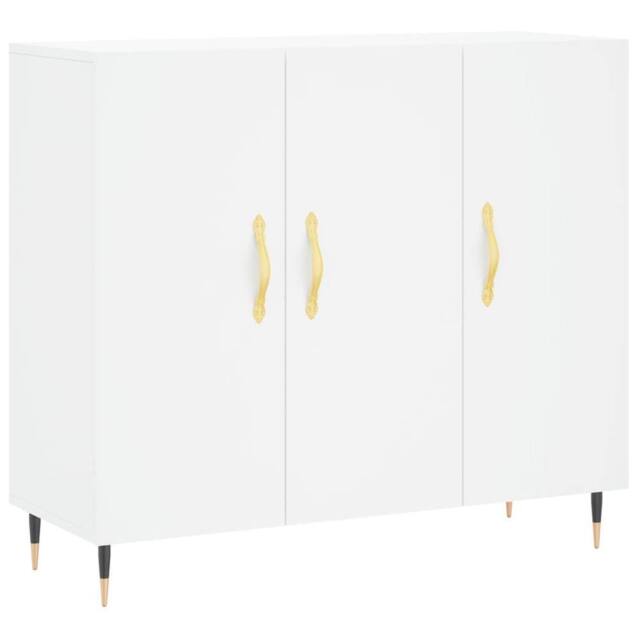 Berkfield Home Sideboard White 90x34x80 cm Engineered Wood - Size: 90 x 34 x 80 cm - image 1