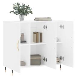 Berkfield Home Sideboard White 90x34x80 cm Engineered Wood - Size: 90 x 34 x 80 cm - thumbnail 4