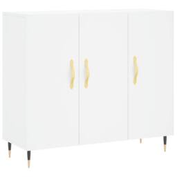 Berkfield Home Sideboard White 90x34x80 cm Engineered Wood - Size: 90 x 34 x 80 cm - thumbnail 1