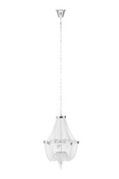 Orsina Boutique Style 6 Light Chrome Pendant, Aluminium Chain Basket Ceiling Light, Modern Pendant Light in Silver - thumbnail 1