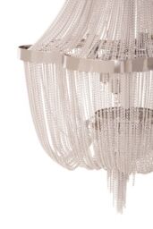 Orsina Boutique Style 6 Light Chrome Pendant, Aluminium Chain Basket Ceiling Light, Modern Pendant Light in Silver - thumbnail 3
