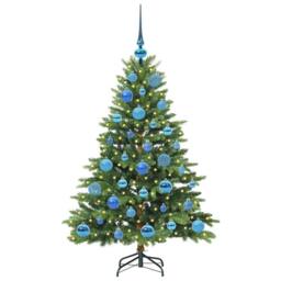 Berkfield Home Artificial Christmas Tree with 150 LEDs Green 120 cm PE & PVC - thumbnail 3