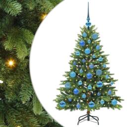 Berkfield Home Artificial Christmas Tree with 150 LEDs Green 120 cm PE & PVC - thumbnail 2