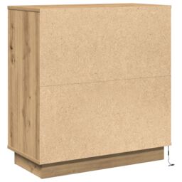 Berkfield Home Bedside Cabinet with LED Artisan Oak 71x34, 5x75 cm Engineered Wood in Brown - thumbnail 6