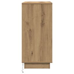 Berkfield Home Bedside Cabinet with LED Artisan Oak 71x34, 5x75 cm Engineered Wood in Brown - thumbnail 8
