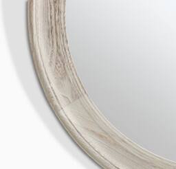 FurnitureboxUK Rebecca Oak Wood Medium 80x80cm Round Wall Mirror in White - Size: 80x80 cm - thumbnail 7