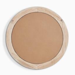 FurnitureboxUK Rebecca Oak Wood Medium 80x80cm Round Wall Mirror in White - Size: 80x80 cm - thumbnail 5
