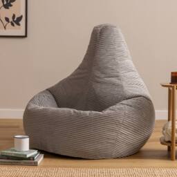 icon Dalton XL Jumbo Corduroy Bean Bag Recliner in Grey - Size: Extra Large - thumbnail 1