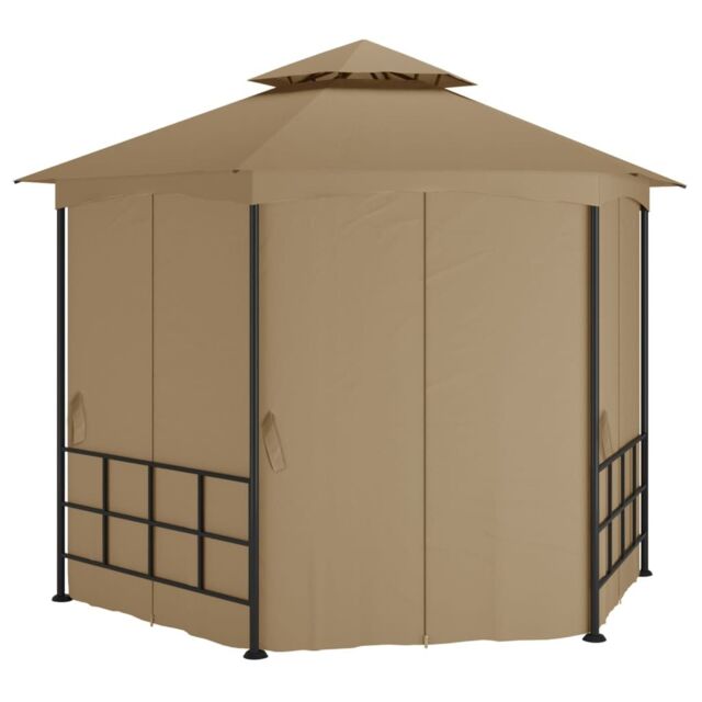 Berkfield Home Gazebo with Sidewalls 3.1x2.7 m Taupe in Beige - image 1