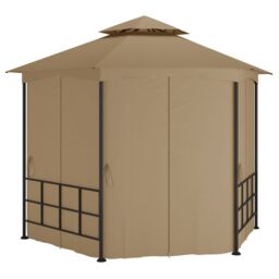 Berkfield Home Gazebo with Sidewalls 3.1x2.7 m Taupe in Beige - thumbnail 1